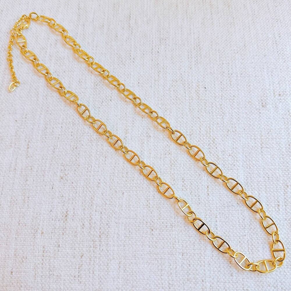 Western Equestrian Golden Horse Bit Linked Long Chain Necklace